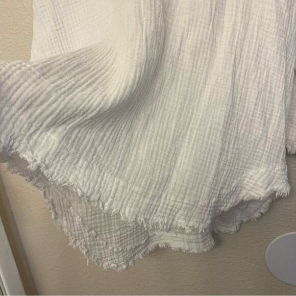 Chelsea & Theodore white cotton Gauze Blouse oversized tunic coverup top M - Picture 8 of 10